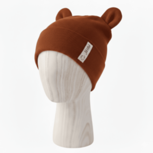 Puffi® Otroška kapa rebrasta beanie MEDO, cimet