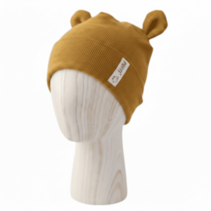 Puffi® Otroška kapa rebrasta beanie MEDO, Senf