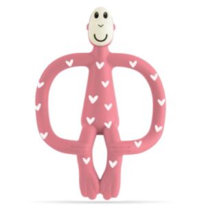 Matchstick Monkey® Grizalo z masažno zobno ščetko Classic, Love Hearts