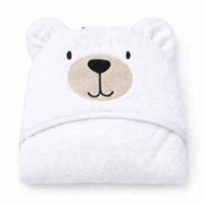 Puffi® Otroška brisača s kapuco medo, White