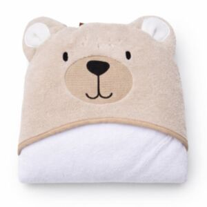 Puffi® Otroška brisača s kapuco medo, White - Beige