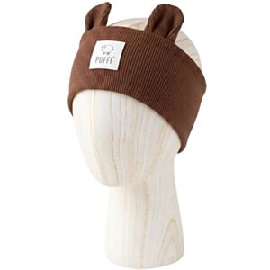 Puffi® Otroški naglavni trak z ušeski ribbed, Chocolate
