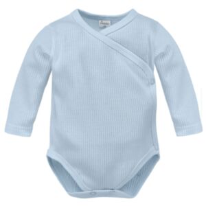 Otroški body na preklop dolg rokav Lovely Day, Ribbed baby blue