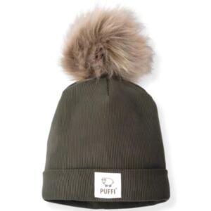 Puffi® Otroška kapa beanie PomPom Ribbed, Army green