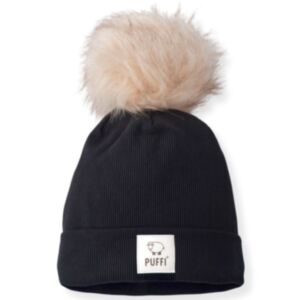 Puffi® Otroška kapa beanie PomPom Ribbed, Black