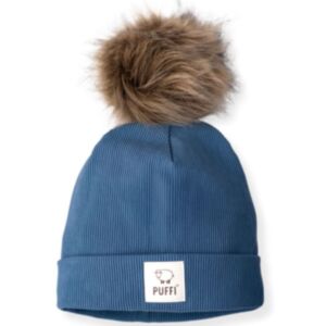 Puffi® Otroška kapa beanie PomPom Ribbed, Jeans blue