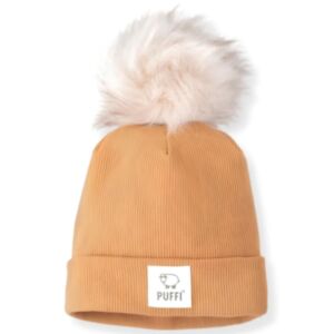 Puffi® Otroška kapa beanie PomPom Ribbed, Senf