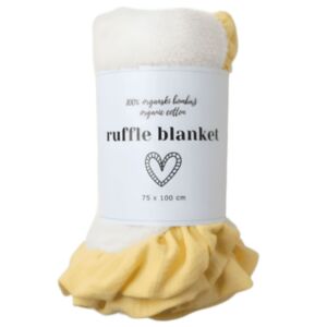 Puffi® Otroška odejica Muslin podložena z naborki, Butter Yellow
