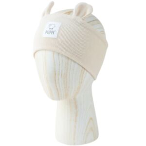 Puffi® Otroški naglavni trak z ušeski ribbed, Light beige