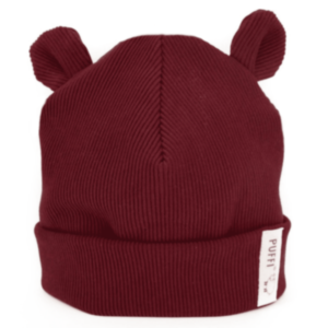 PUFFI® Kapa rebrasta beanie MEDO, višnja
