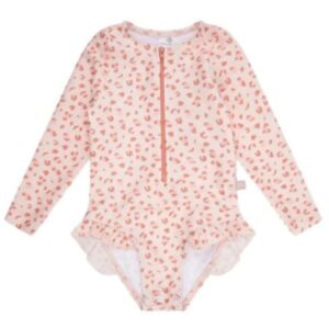 Swim Essentials Otroške kopalke dolgi rokav UV, Old Pink Leopard