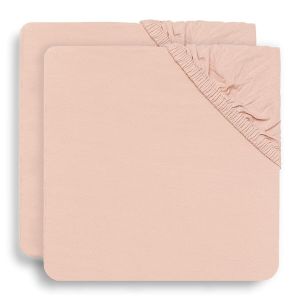 Jollein® Bombažna rjuha Jersey 120x60, Pale Pink (2pack)