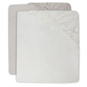 Jollein® Bombažna rjuha Jersey 120x60, Ivory/Nougat (2pack)