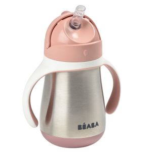 Beaba® Termo steklenička s slamico 250ml, Old pink