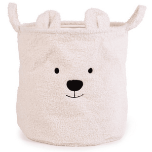 CHILDHOME® Košara za igračke Teddy, Off White 40x40x40 cm