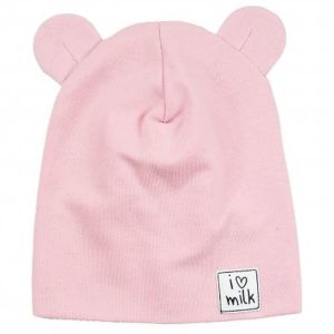 ILOVEMILK Otroška kapa beanie z ušeski, powder pink