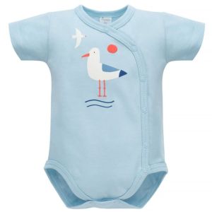 Body na preklop kratek rokav SAILOR, Baby blue