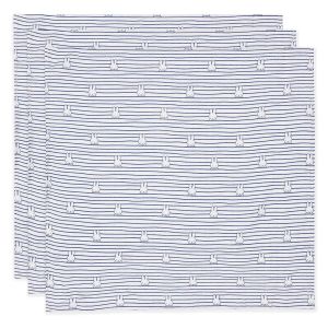 Jollein® Tetra pleničke Muslin 70x70cm, Miffy stripe, Navy - 3 Pack