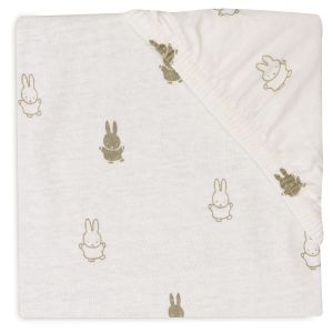 Jollein® Otroška rjuha Jersey 60x120cm, Happy Miffy - Olive Green