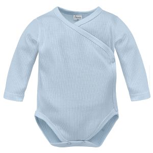 Otroški body na preklop dolg rokav Lovely Day, Ribbed baby blue