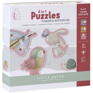 LITTLE DUTCH Puzzle Flowers & Butterflies 6v1