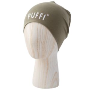 Puffi® Otroška kapa beanie logo flock, Oliva