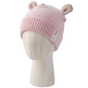 Puffi® Otroška kapa medo pliš ribbed, Cutie rose