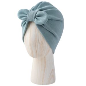 Puffi® Otroška kapa turban z mašno ribbed Bow, Mint