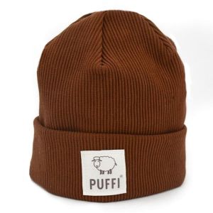 PUFFI® Otroška kapa rebrasta beanie, čokolada