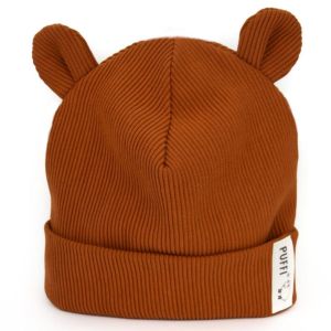 PUFFI® Otroška kapa rebrasta beanie MEDO, cimet