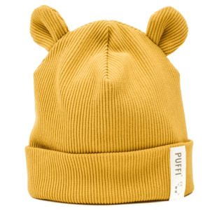 PUFFI® Otroška kapa rebrasta beanie MEDO, Senf