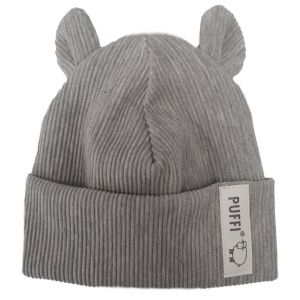 PUFFI® Otroška kapa rebrasta beanie MEDO, siva