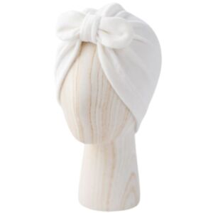 Puffi® Otroška kapa turban z mašno Bow pliš, White