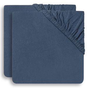 Jollein® Bombažna rjuha Jersey 120x60, Jeans Blue (2pack)